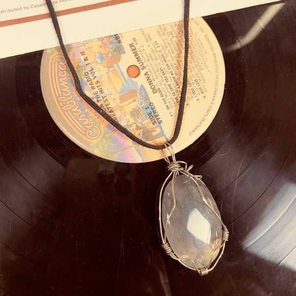 Boutique Smoky Quartz Wire Wrapped Necklace - Silver - Picture 1 of 4